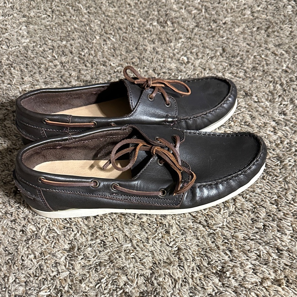 Enza Tesoti Brown Leather Boat Shoes